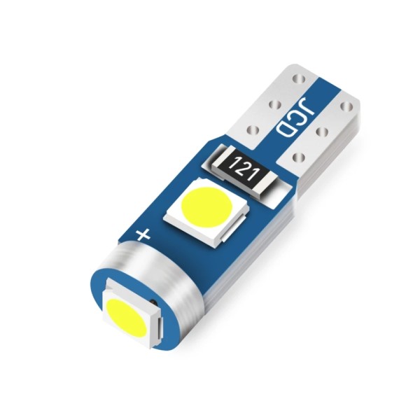 Led bec 3 smd 3030 soclu T5 pentru bord, de culoare albastru cristal